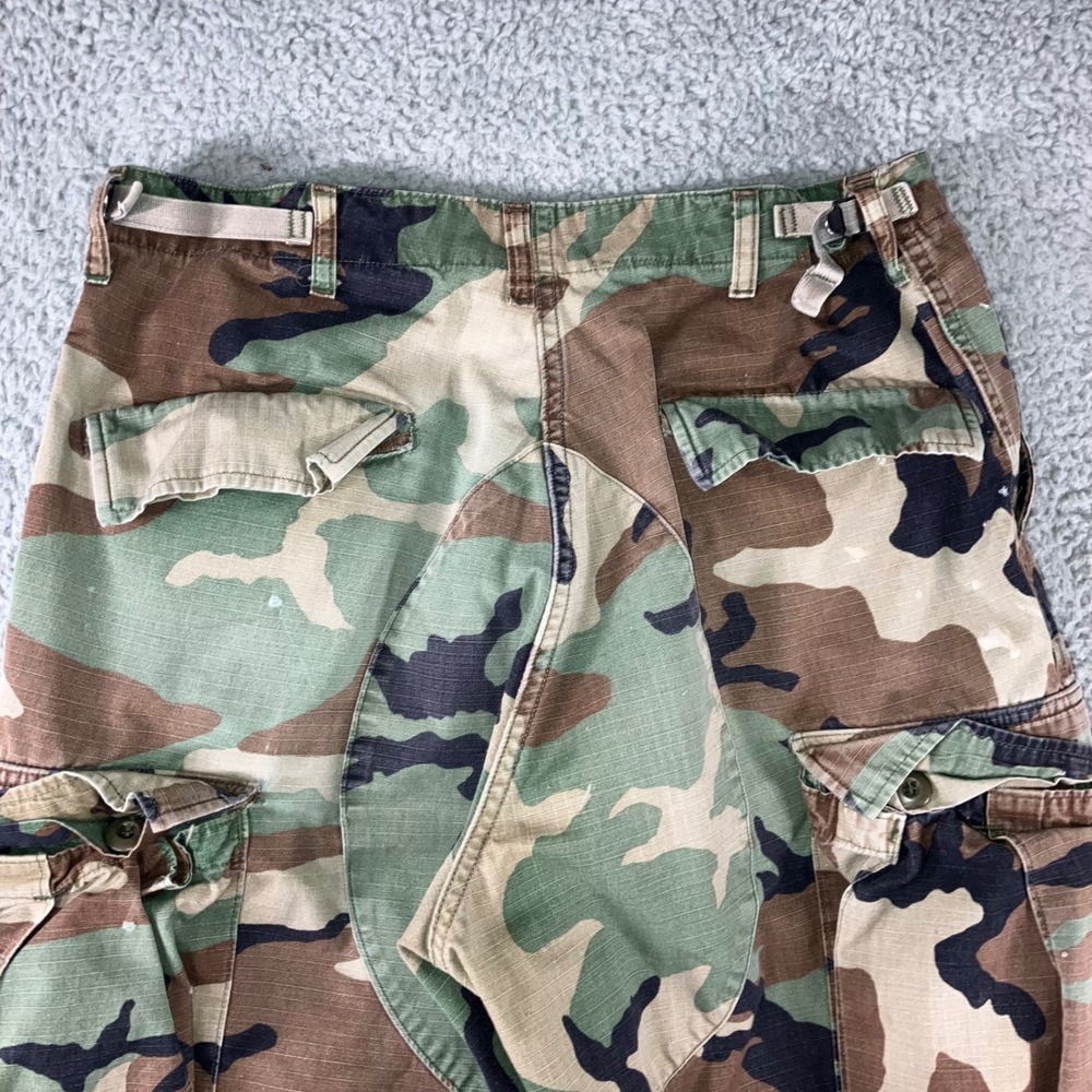 Military Cargo Pants Men Medium 28x34 Woodland Camo Ripstop Tactical Utility
